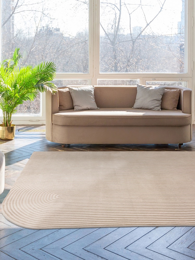 Asiatic Rugs Gold Cream Kuza Shape Rug - Image 1 of 3