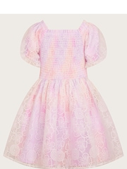 Monsoon Pink Unicorn Print 100% Cotton Dress - Image 4 of 5