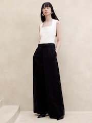 Banana Republic White Everywhere Ponte Square Neck Top - Image 1 of 4