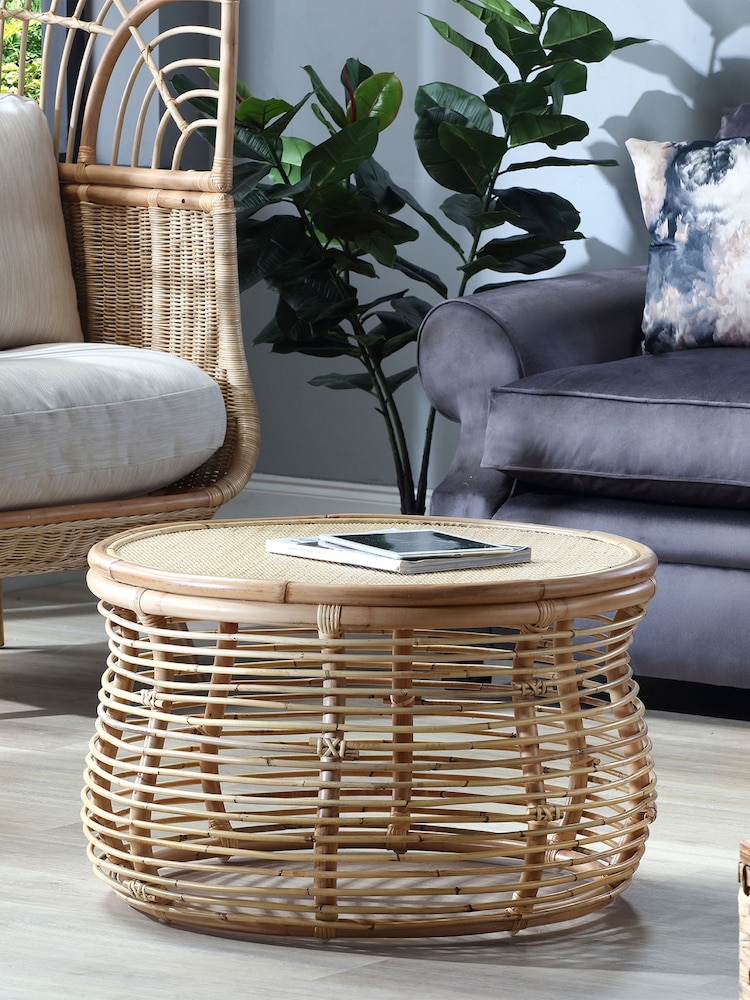 Desser Natural Royal Wicker Rattan Coffee Table - Image 1 of 4