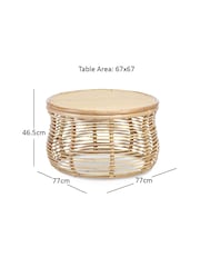 Desser Natural Royal Wicker Rattan Coffee Table - Image 4 of 4