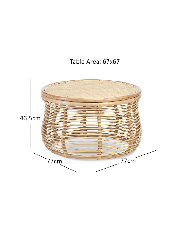 Desser Natural Royal Wicker Rattan Coffee Table - Image 4 of 4