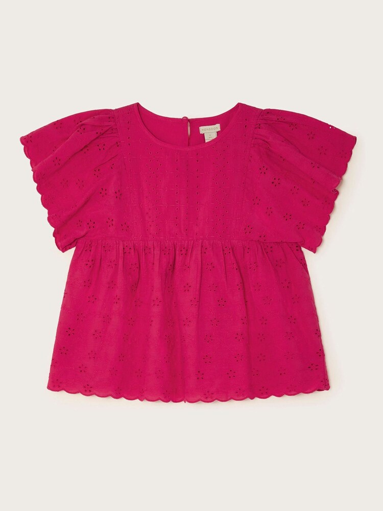 Monsoon Pink Broderie Blouse - Image 1 of 3