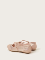Monsoon Rose Gold Shimmer Princess Ballerina Flats - Image 2 of 3