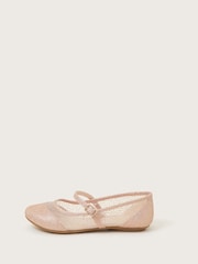 Monsoon Rose Gold Shimmer Princess Ballerina Flats - Image 3 of 3