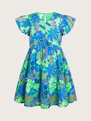 Monsoon Green Jungle Jaguar Dress - Image 1 of 3
