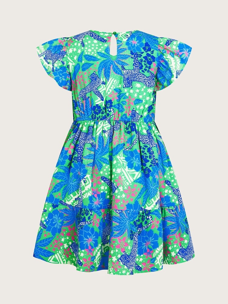 Monsoon Green Jungle Jaguar Dress - Image 2 of 3