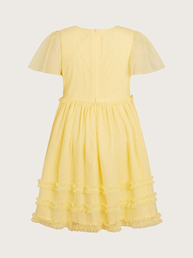 Monsoon Yellow Unicorn Print 100% Cotton Dress - Image 2 of 3