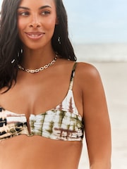 Black/Khaki Tie dye Rochelle Humes Trim Crop Bikini - Image 6 of 9