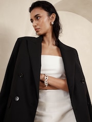 Banana Republic White Everywhere Ponte Strapless Top - Image 2 of 4