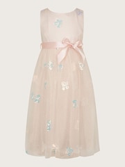 Monsoon Pink Butterfly Sequin Dress - Image 1 of 3