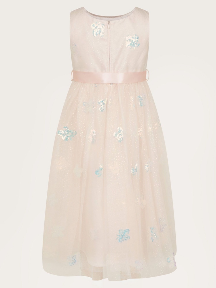 Monsoon Pink Butterfly Sequin Dress - Image 2 of 3