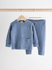 Blue Knitted Top and Leggings Baby Set (0mths-2yrs) - Image 1 of 12
