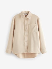 Ecru Long Sleeve Corduroy Shacket - Image 6 of 7