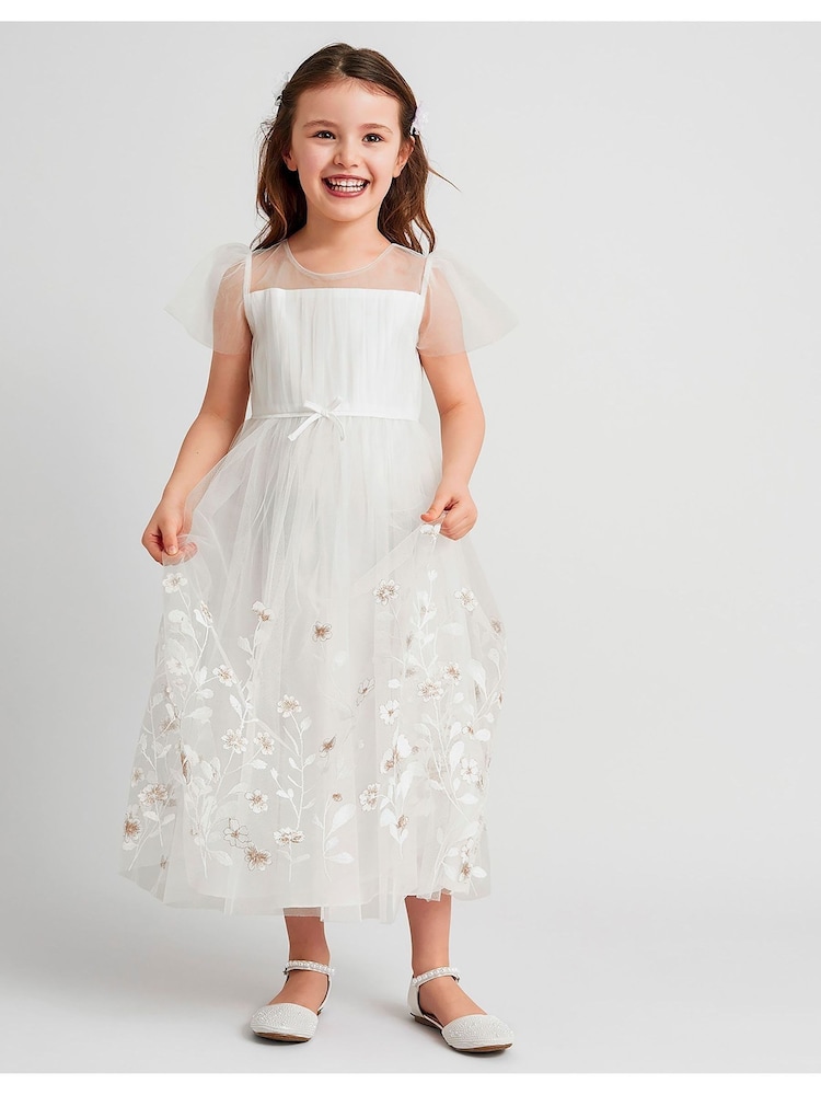 Monsoon Natural Sally Scuba Pleated Dress - Image 1 of 4 Monsoon Natural Sally Scuba Pleated Dress - Image 1 of 4