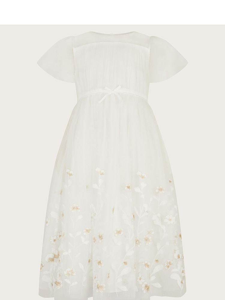 Monsoon Natural Sally Scuba Pleated Dress - Image 2 of 4
