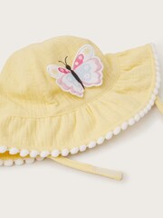 Monsoon Yellow Baby Butterfly Bucket 100% Cotton Hat - Image 2 of 2