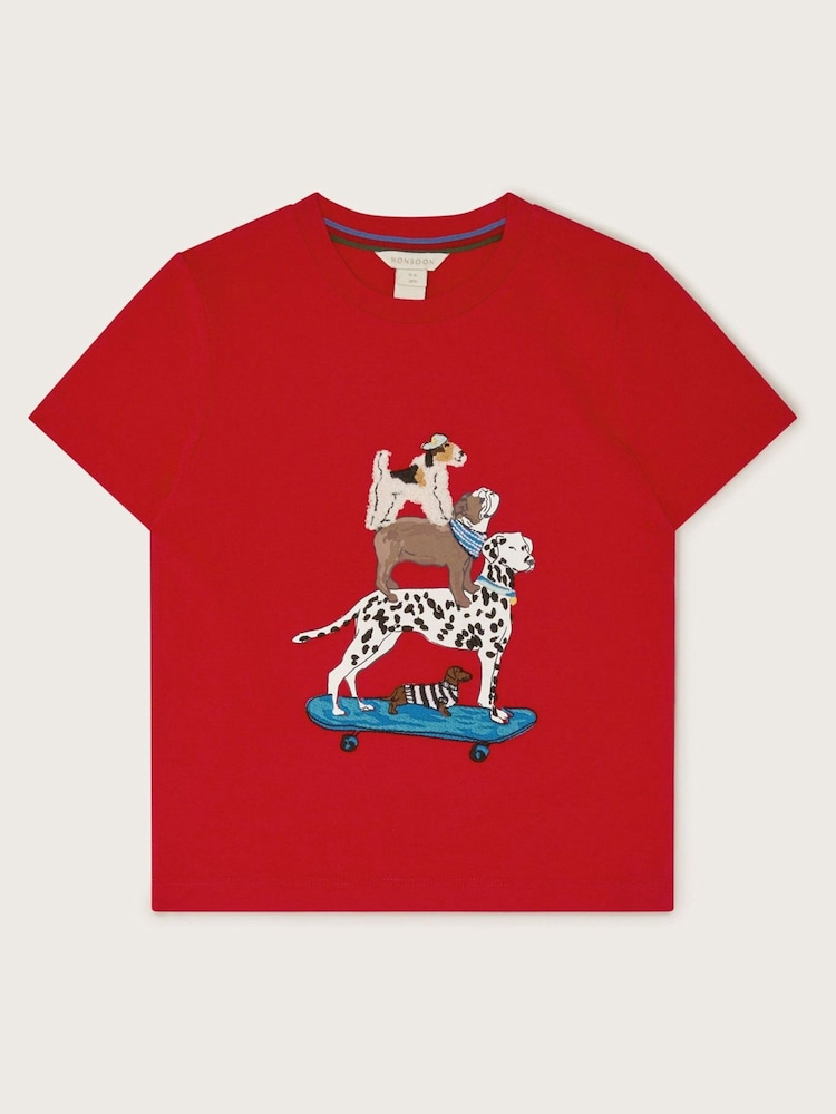 Monsoon Red Dog Skateboard 100% Cotton T-Shirt - Image 1 of 3