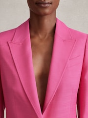 Reiss Pink Hewey Petite Tailored Textured Single Breasted Suit: Blazer - Image 4 of 7