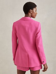 Reiss Pink Hewey Petite Tailored Textured Single Breasted Suit: Blazer - Image 5 of 7