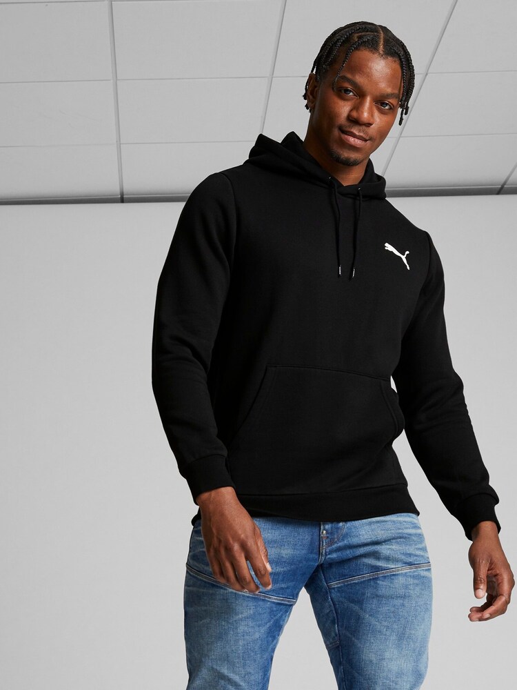 Puma Black Mens Essentials Small Logo Hoodie - Image 1 of 7 Puma Black Mens Essentials Small Logo Hoodie - Image 1 of 7