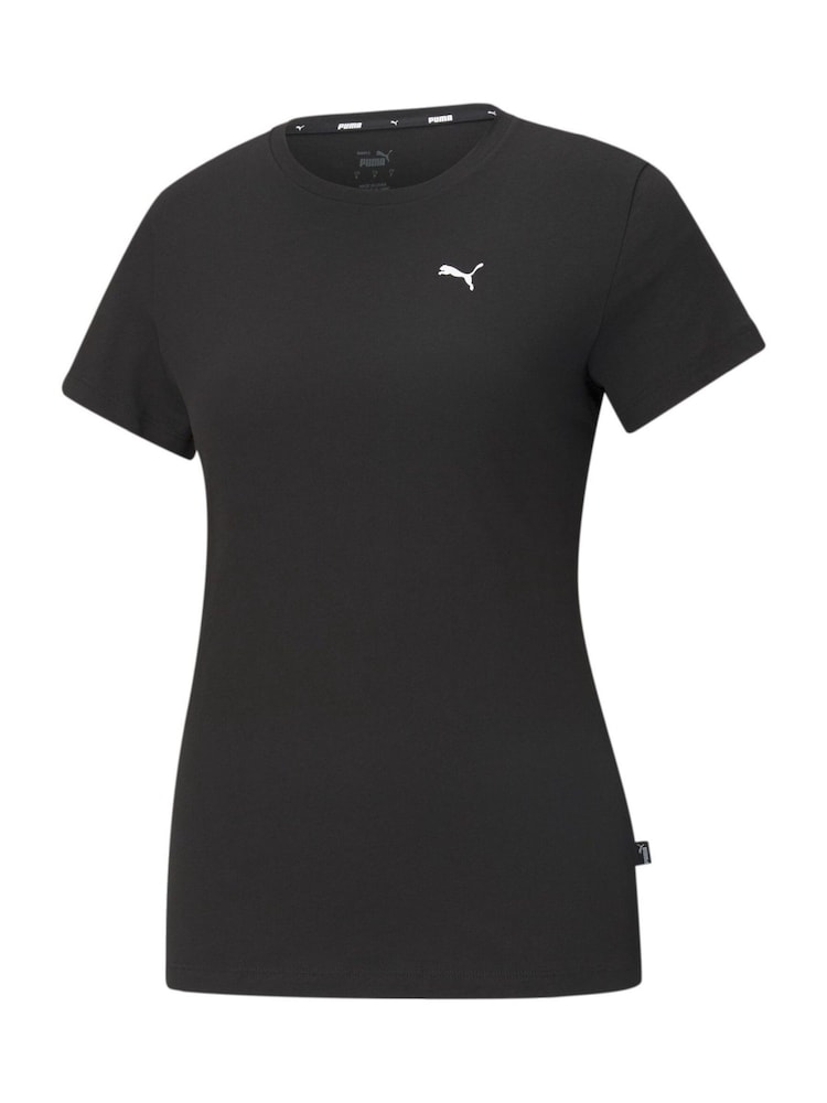 Puma Black Womens Small Essentials Logo 100% Cotton T-Shirt - Image 1 of 2