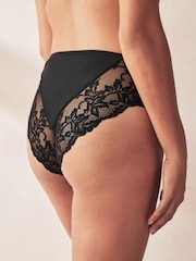 Black High Rise High Leg No VPL Lace Back Briefs 3 Pack - Image 3 of 7