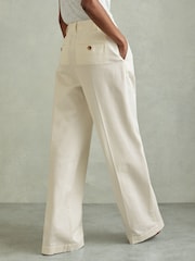 Weiß - Reiss Astrid Wide-Leg-Hose aus Baumwollmischung - Bild 5 von 7