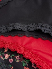 Black/Red Brazilian Knickers 3 Pack - Image 8 of 8