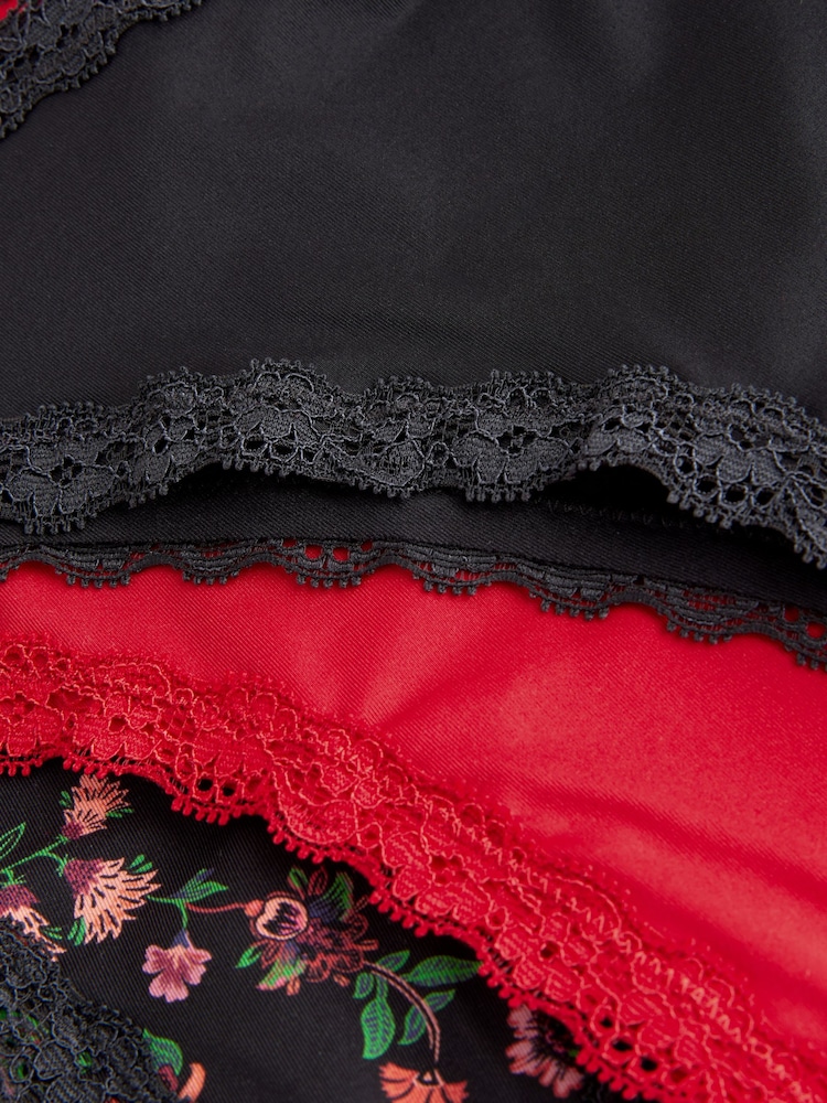 Black/Red Brazilian Knickers 3 Pack - Image 8 of 8