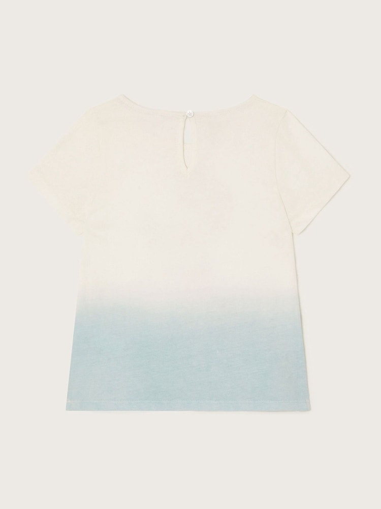 Monsoon Blue Ombre Mermaid 100% Cotton T-Shirt - Image 2 of 3 Monsoon Blue Ombre Mermaid 100% Cotton T-Shirt - Image 2 of 3