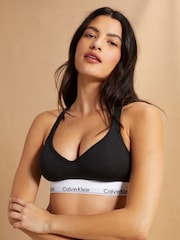 Calvin Klein Black Classic Slogan Lift Bralette - Image 1 of 4