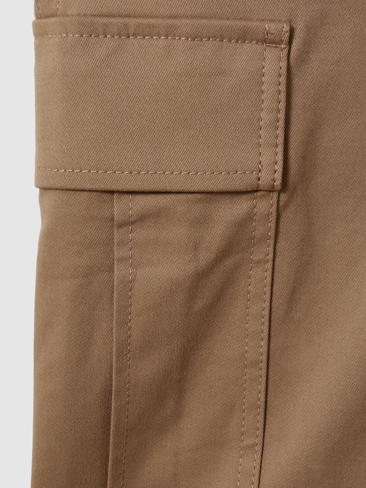 Reiss Camel Malia Cotton Blend Wide Leg Cargo Trousers - Image 6 of 6