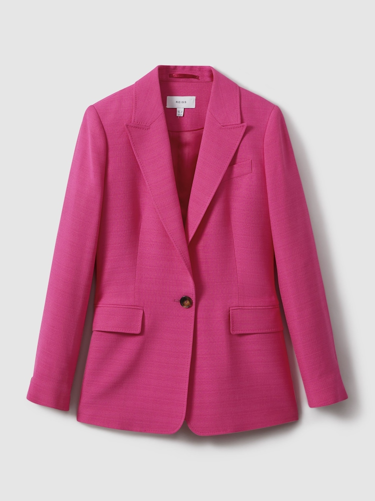 Reiss Pink Hewey Tailored Textured Single Breasted Suit: Blazer - Image 2 of 6