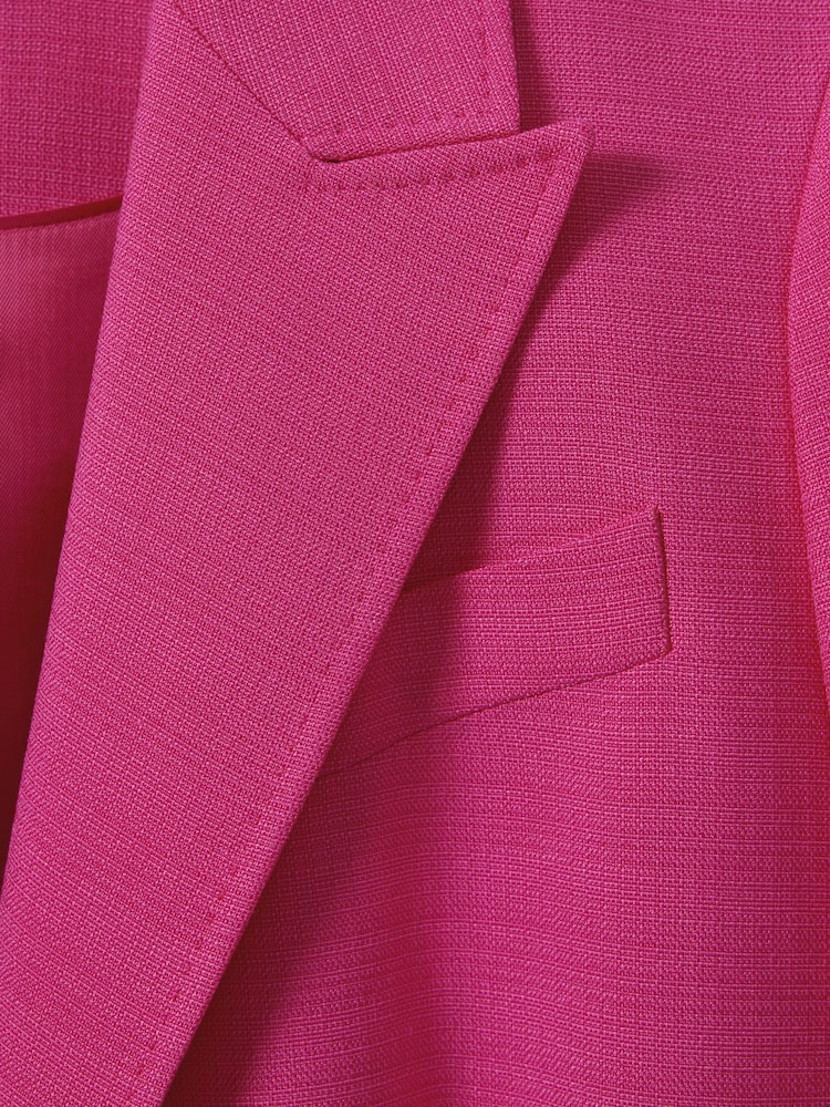 Reiss Pink Hewey Tailored Textured Single Breasted Suit: Blazer - Image 6 of 6