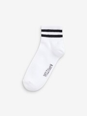 Blanc - Chaussettes de sport à rayures multiples Wild Feet - Image 2 of 4