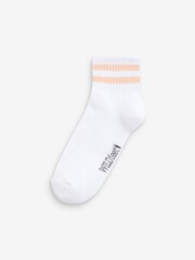 Blanc - Chaussettes de sport à rayures multiples Wild Feet - Image 3 of 4
