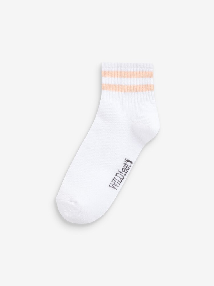 Blanc - Chaussettes de sport à rayures multiples Wild Feet - Image 3 of 4