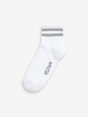 Blanc - Chaussettes de sport à rayures multiples Wild Feet - Image 4 of 4