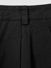 Reiss Washed Black Astrid Cotton Blend Wide Leg Trousers - Image 5 of 5