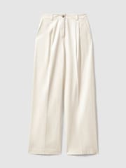 Weiß - Reiss Astrid Wide-Leg-Hose aus Baumwollmischung - Bild 2 von 6