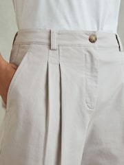 Reiss Grey Astrid Cotton Blend Wide Leg Trousers - Image 3 of 5