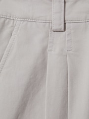 Reiss Grey Astrid Cotton Blend Wide Leg Trousers - Image 5 of 5