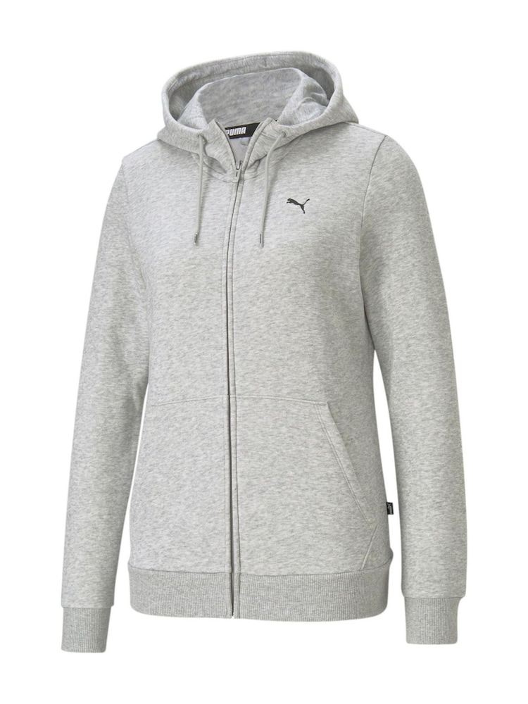 Puma Light Grey Womens Essentials Full-Zip Hoodie - Image 1 of 1