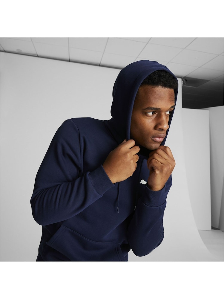 Puma Blue Mens Essentials Small Logo Hoodie - Image 4 of 5