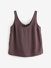 Burgundy Sleeveless Scoop Cami Top - Image 4 of 5