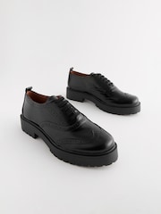 Black Extra Wide Fit Forever Comfort® Chunky Brogue Lace-Up Shoes - Image 1 of 5