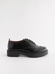 Black Extra Wide Fit Forever Comfort® Chunky Brogue Lace-Up Shoes - Image 2 of 5