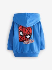 Blue/Red Spider-Man Zip Through 100% Cotton Hoodie (3mths-8yrs) - Image 2 of 4