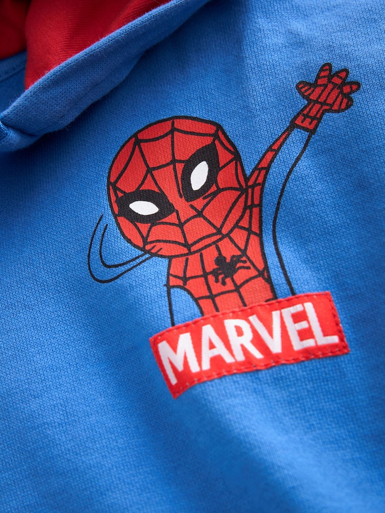 Niebieska/czerwona - Spider-Man Zip Through 100% Cotton Hoodie (3mths-8yrs) - Image 3 of 4